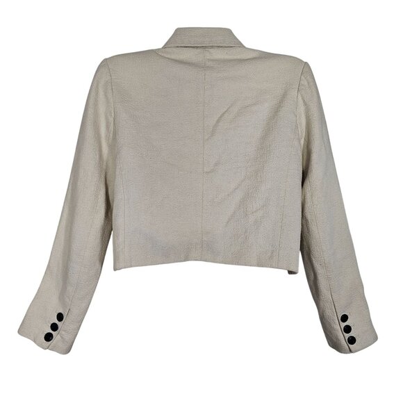Anthropologie Maeve Cropped Double-Breasted Blazer Jacket Stretch Beige Women XS - Picture 5 of 16